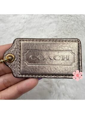2.5" COACH Bronze Gold Fob Bag Charm Hang tag Hangtag